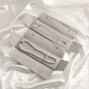 Wholesale Rectangle Microfiber Portable Jewelry Packaging Bags with Customized Color Customer's Logo for Necklace <b>Gift</b> Storage - Product Image 2