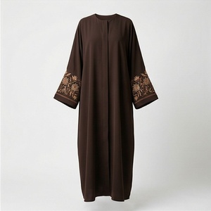 2025 OEM Kimono Abaya pour femmes musulmanes, en tissu polyester épais, doux et très extensible, col en V, manches longues, pour fêtes, Ramadan, mariages - Product Image 1