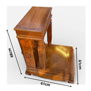 Altar de Madera Huong para Dioses de la Riqueza y la Tierra - Kim Tien, Mueble Tradicional Vietnamita Antiguo y Duradero para Sala de Estar o Templo - Product Image 6