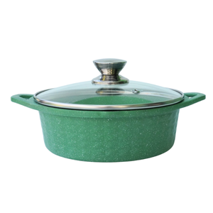 Cacerola de Aluminio Fundido con Tapa de Vidrio, Revestimiento Antiadherente de Cerámica, Apta para Inducción, Lavable en Lavavajillas, Moderna y de Lujo - Product Image 1