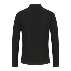 Pull à col zippé en laine mérinos 190 GSM pour homme – Teint uni, anti-humidité, manches longues, couche de base pour activités de plein air - Product Image 5