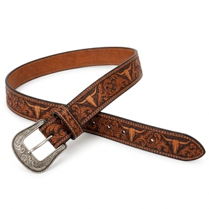 Cinturones de Cuero Hechos a Mano, Accesorio de Cuero Estilo Western, Construcción Clásica, Ideal para Jeans, Atuendos Casuales y Tradicionales - Product Image 3