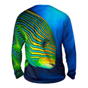 <b>Men's</b> Long <b>Sleeve</b> Fishing Shirt with Solid Quick Dry O-Neck Casual Top Blank Design 280g - Product Image 5