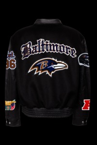 Chaqueta Varsity de Lana y Cuero de los Baltimore Ravens con Estilo Inglés Antiguo - Product Image 2