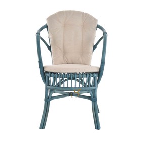Chaise de salle à manger <span class=keywords><strong>en</strong></span> <span class=keywords><strong>rotin</strong></span> <span class=keywords><strong>bleu</strong></span> côtier avec accoudoirs, <span class=keywords><strong>fauteuil</strong></span> <span class=keywords><strong>en</strong></span> osier artisanal pour maison de plage de luxe, restaurant, café, mobilier - Product Image 4