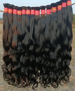 ผมแท้แบบอินเดีย Remy  แบบ Body Wave  ถักสองชั้น  ทอแบบดับเบิ้ลเวฟท์ สีดำธรรมชาติ  ขนาด 34 นิ้ว  สำหรับต่อผม - Product Image 1