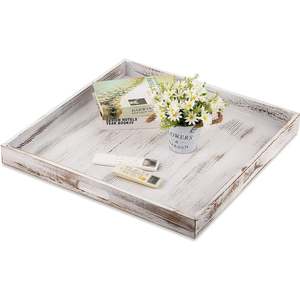 Factory Wholesale Wooden Serving Tray <b>Large</b> Natural Wood Tray Rustic Decorative Serving Tray For Home Kitchen Use - Product Image 4