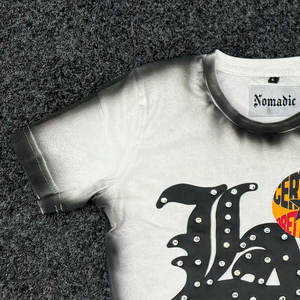 Camiseta de corte cuadrado con logo personalizado, estilo streetwear, de algodón grueso, top corto, camiseta gráfica oversize de corte holgado para hombre - Product Image 2