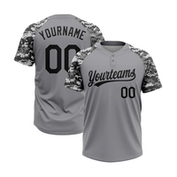 Jersey Baseball Merah Dewasa Unisex Ulang Tahun ke-5 Bermotif Lengan Pendek Poliester Regular Fit Kancing Depan Bernapas Dapat Disesuaikan Tim