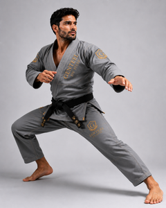Brazilian jiu jitsu Kimono unisex Gray 100% Cotton Regular Fit Adult Martial Arts Wear Durable Embroidery Logo - Product Image 1