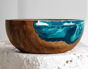 Tazón de Madera y Resina Epoxi Hecho a Mano, Libre de BPA, Ecológico, con Diseño Artístico de Río de Resina para Mesa de Comedor de Lujo - Product Image 4