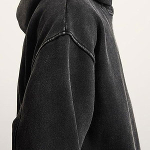 Sudadera con capucha de gramaje pesado sin cordón, personalizada para hombre, estilo desgastado, oversize, lisa, con lavado ácido vintage - Product Image 4