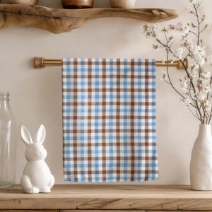 Serviettes de cuisine personnalisées avec logo pour une utilisation en cuisine, très absorbantes, séchage rapide, en coton avec motif à carreaux - Product Image 1