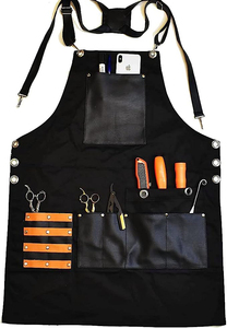 Delantal de Trabajo Unisex de Cuero Genuino con Correas Ajustables, Bolsillo en el Pecho, Múltiples Bolsillos para Herramientas, Secado Rápido, Transpirable, a Prueba de Polvo, Profesional - Product Image 2