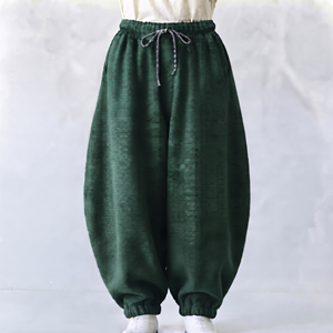 Pantalones de forro polar para mujer al por mayor, holgados, de corte oversize, cálidos, de pierna ancha, informales de invierno, de algodón, ropa. - Product Image 1