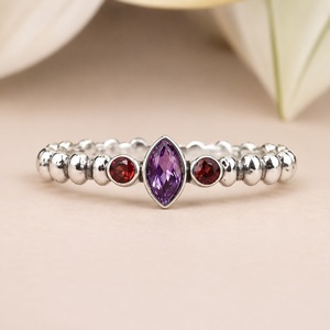 Natural Amethyst <b>Garnet</b> Gemstone <b>Ring</b> Handmade 925 Sterling <b>Silver</b> Statement Jewelry for Women - Product Image 1