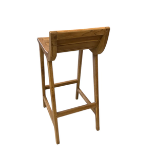 Tabouret de bar moderne en teck massif, style mid-century, pour îlot de cuisine - Product Image 4