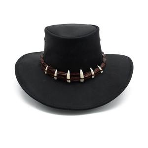 Vintage Western <b>Style</b> Leather Cowboy Hat Handmade <b>Spray</b> Painted Plain Customized Logo - Product Image 2