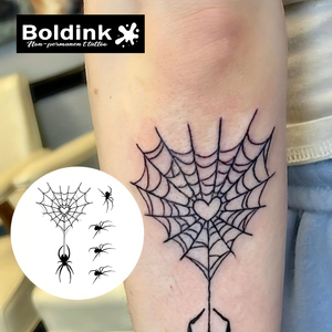 Adesivo per tatuaggio temporaneo a forma di ragnatela, impermeabile, Dark Art, per uomini e donne, tatuaggio finto realistico a lunga durata con insetti per il corpo - Product Image 3