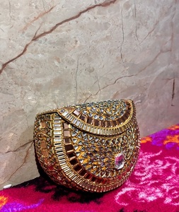 Fashion Women's Evening Clutch Shoulder HandBag Indian-style handbag Kundan mosaic clutch - Product Image 6