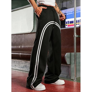 Customized Plus Size <b>Winter</b> Hip Hop 100% Cotton Breathable Casual Loose Fit Oversized Mid Waist Drawstring Men's Fleece <b>Trousers</b> - Product Image 2