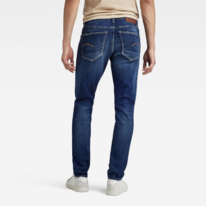 Jeans de Mezclilla para Hombre, Corte Slim Fit, Pierna Recta, Lavado Oscuro, Cintura Media, Algodón, Estilo Casual Otoñal - Product Image 2