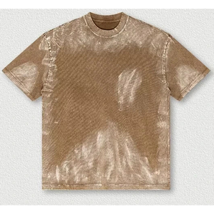 เสื้อยืดผู้ชายทรงโอเวอร์ไซส์ ผ้าคอตตอน 100% ล้างสีแบบแอซิดฟอก ทรงบ็อกซี่ สไตล์สตรีทแวร์ ขาดๆ แบบดิสเทรส - Product Image 6