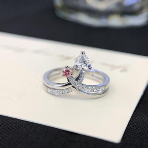 Anillo Toi Et Moi de Doble Banda con Diamante de Laboratorio de 1 Quilate en Forma de Corazón y Corte Redondo, Diseño de Lujo, Oro Sólido de 14k, Certificado IGI, Oro Blanco - Product Image 3