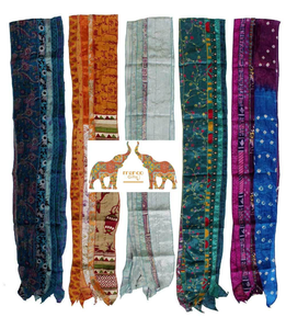 <b>Silk</b> sari <b>scarf</b> <b>scarves</b> sashes headwrap boho fashion hippie hippy neck <b>scarf</b> hair wrap accessory 70 x 6 inch gift boho gift wrap - Product Image 1
