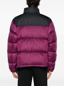 Wholesale Men's Two-Tone Puffer <b>Jacket</b> Burgundy Black Winter <b>Warm</b> Padded Coat Windproof Outdoor High Neck Quilted Bubble <b>Jacket</b> - Product Image 3