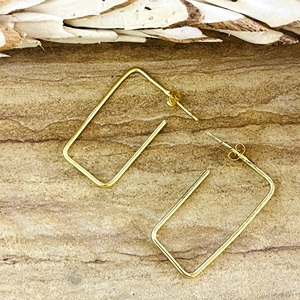 Pendientes de Aro Rectangulares Geométricos de Diseño Único, Estilo Bohemia, Chapados en Oro de 18k, con Forma de Polígono Cuadrado, Joyería para Fiesta, Venta al Por Mayor OEM - Product Image 3
