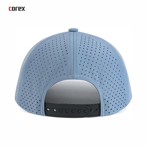 Light Blue Laser Cut 6-Panel <b>Baseball</b> <b>Cap</b> Breathable Waterproof Mesh 3D Embroidery Button Adjustable Unisex Sporty Outdoor - Product Image 4