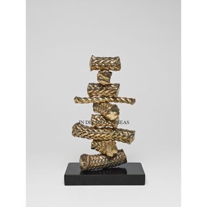 Sculpture géométrique en bronze de qualité supérieure, artisanale, art contemporain, décoration pour salon, à poser au sol - Product Image 2