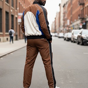 Ensemble décontracté deux pièces à capuche pour homme, automne-hiver, manches longues, survêtement, tenue de détente, 100% coton biologique - Product Image 3