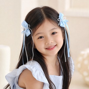 Longue barrette élégante pour filles, accessoires en tissu pour occasions spéciales, rubans en organza, pinces à cheveux 10*20cm - Product Image 3