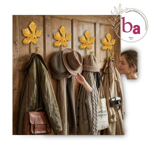 Crochet mural vintage en fer forgé Ba Maple Leaf, rustique, fait main, pour manteau et chapeau, crochet simple, motif végétal, crochet décoratif - Product Image 2