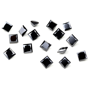 Diamante natural negro opaco de corte princesa de 4.5 x 4.5 mm para la elaboración de joyas como anillos, pulseras, collares y pendientes. - Product Image 1