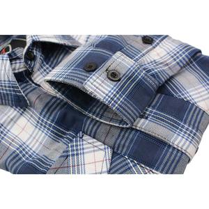 Low MOQ Competitive Price Premium <b>Blue</b> Plaid <b>Flannel</b> <b>Shirt</b> Custom Cotton Button Down Casual Workwear <b>Shirt</b> Wholesale Supplier - Product Image 4