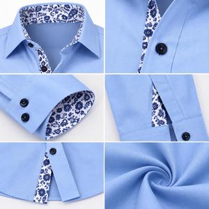 Chemise décontractée pour homme à manches longues, boutonnée, à carreaux, écologique, respirante, avec logo sur le devant, 100 % coton, tissu flanelle infroissable - Product Image 6