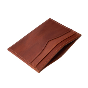 Tarjetero Minimalista de Cuero Genuino con Diseño Delgado y Grabado Láser, Múltiples Ranuras, Color Marrón, Sin Cierre, Logotipo Personalizado, Tarjetas de Marca - Product Image 1