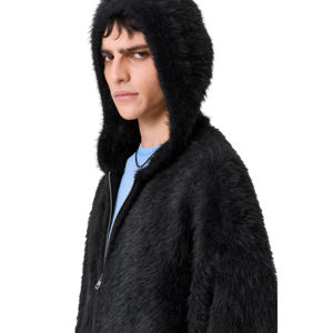 เสื้อฮู้ดซิปผู้ชายสไตล์สตรีทแวร์ OEM ไซส์ใหญ่ คุณภาพสูง ขายส่ง ผ้าฝ้ายเรียบ ซิปแบบสั่งทำได้ - Product Image 3