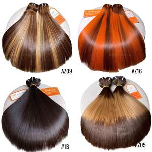 Máquina de trama doble Paquete de cabello virgen de color Negro natural Colores completos Piano Resalte natural Cabello de trama de color Colores completos - Product Image 2