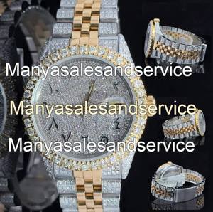 นาฬิกาข้อมือผู้ชายสุดหรู หน้าปัดแบบอาหรับประดับเพชร – ประดับด้วยโมอิสซาไนต์ สายสแตนเลสสตีล - Product Image 2