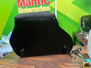 <b>Black</b> Leather Motorcycle Saddlebags with Hair-On Flaps, Fringe – Cruiser Panniers Large Capacity Leather Bag - Product Image 5