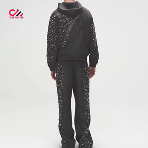 Chándal de Invierno para Hombre con Capucha, Casual, Sólido, con Pedrería, Transpirable, 100% Algodón, Talla Personalizada, Alta Calidad, Precio al por Mayor - Product Image 2
