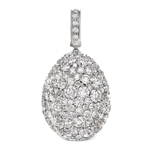 Collier pendentif en or blanc avec diamant rond taille brillant en forme de goutte d'eau, luxe pour femme - Product Image 1