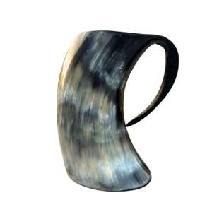 Tasses classiques en corne de buffle authentique, coupes à boire artisanales, vaisselle élégante pour hôtel, restaurant, cuisine, maison - Product Image 5