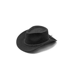 Wholesale Unisex Distressed Black Leather Cowboy <b>Hat</b> Waterproof <b>Western</b> Rider <b>Hat</b> Travel Sun Cap Custom Band and Logo - Product Image 6
