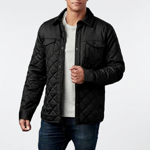 <b>Men's</b> Green Quilted <b>Jacket</b> Solid Color Turn-down Collar Windproof Casual <b>Long</b> Sleeve Polyester Wadding Autumn Wear - Product Image 6