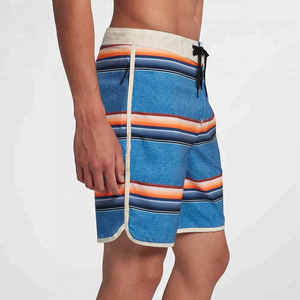 <b>Men's</b> Navy <b>Checkered</b> Side Stripe Board <b>Shorts</b> Mid Waist Drawstring Quick Dry Breathable Casual Style 100% Polyester <b>Short</b> Length - Product Image 5